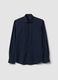 Camicia blu in tessuto elasticizzato traspirante e 4 Way Stretch slim fit_0