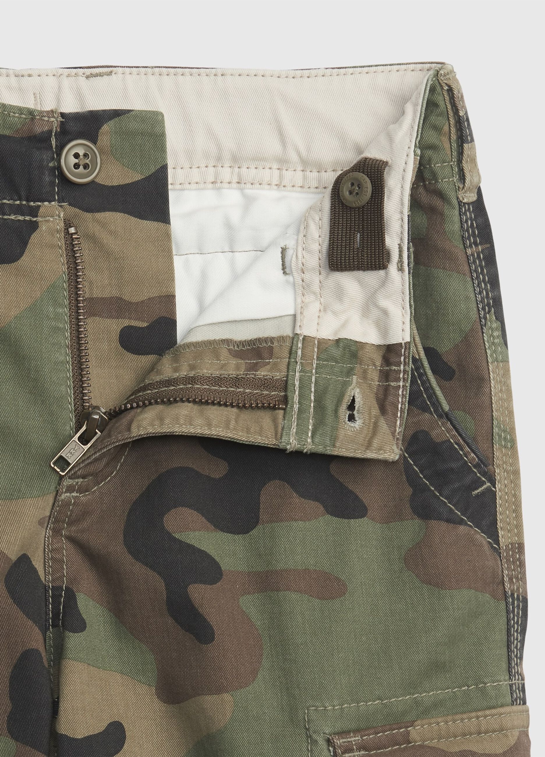 Bermuda cargo in cotone stretch camouflage