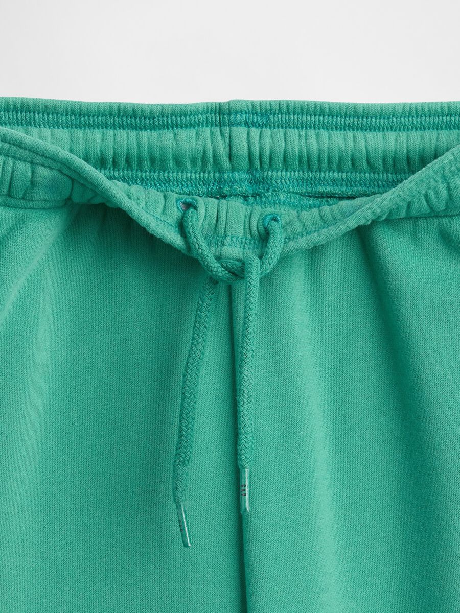 Green cotton blend trousers_4