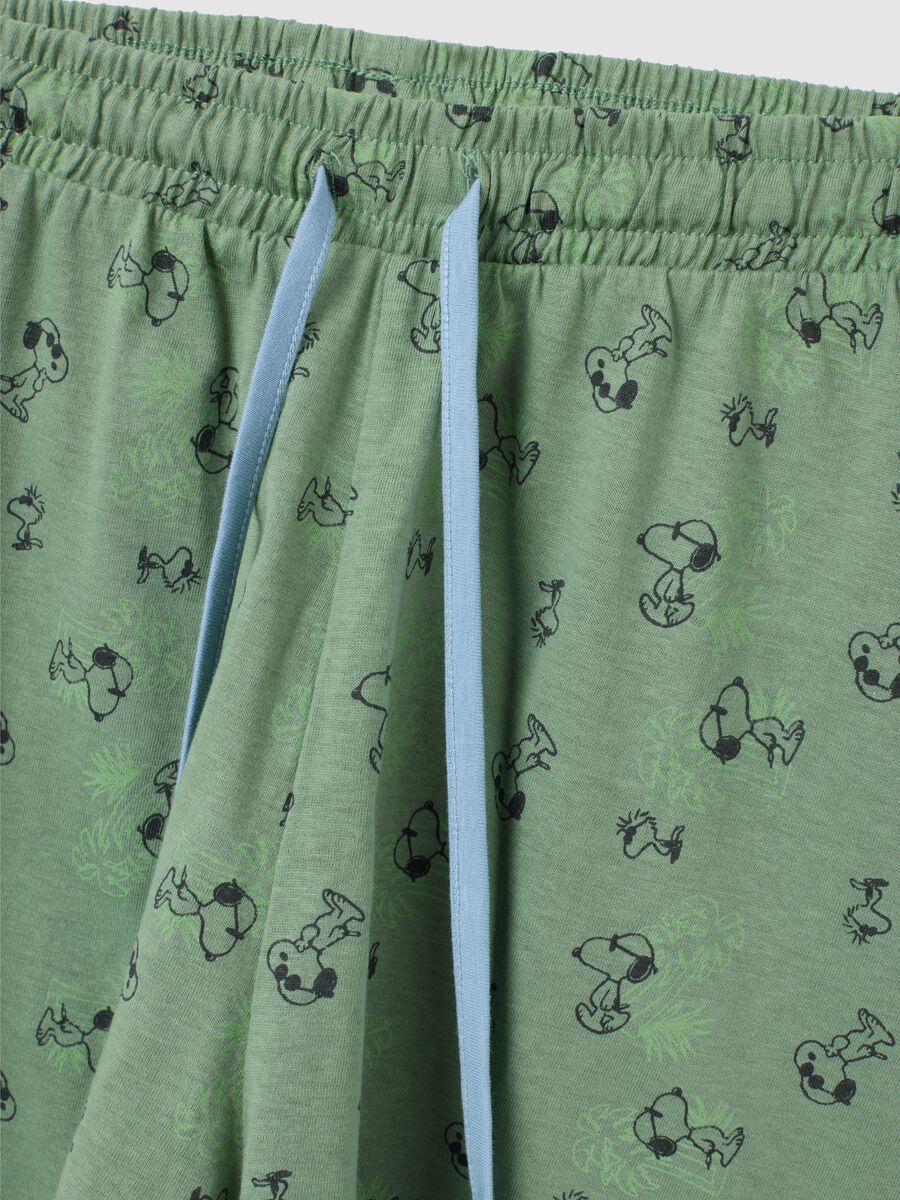 Women's pure cotton multicolour regular fit pyjamas with Snoopy print_1
