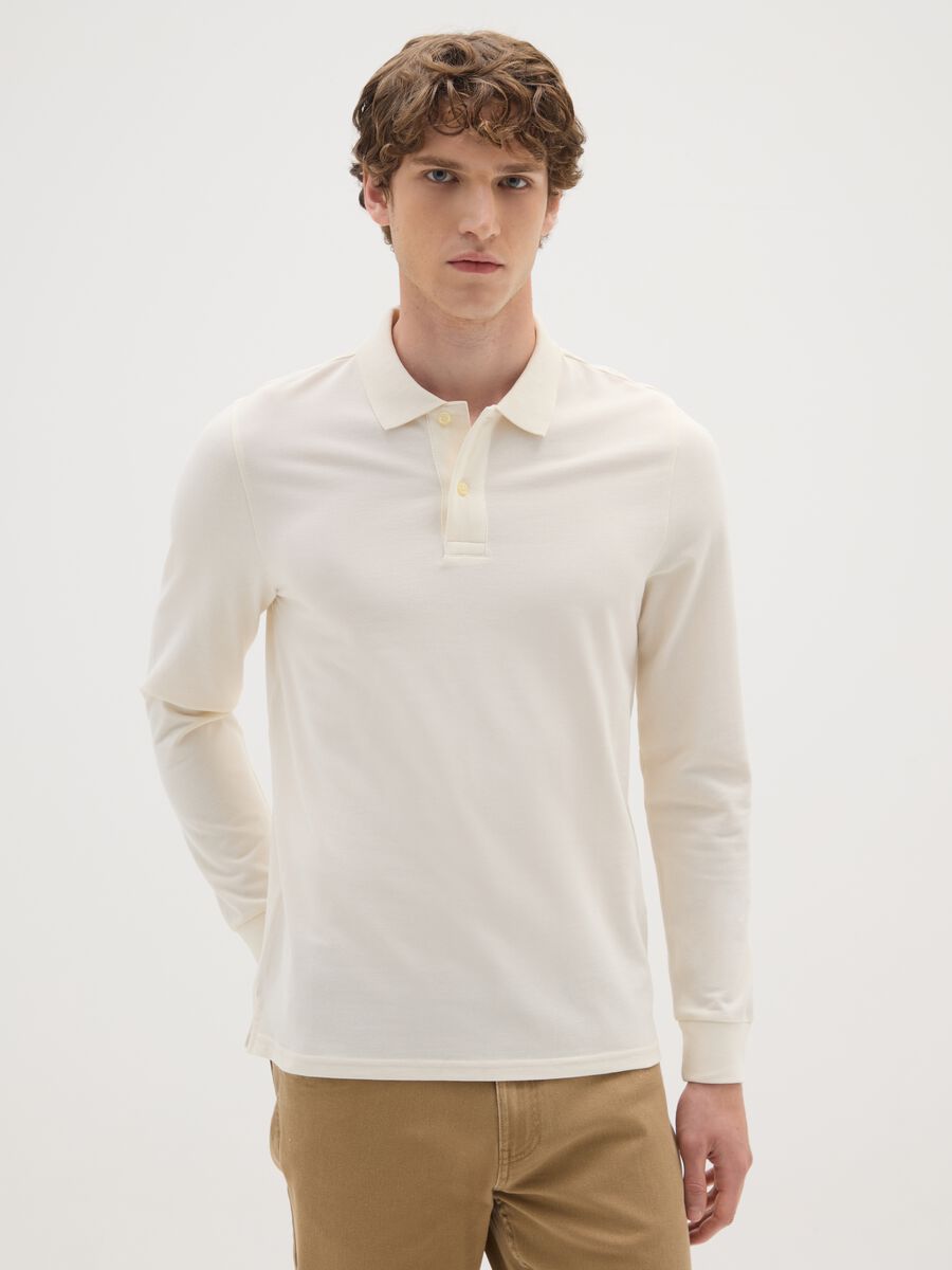Beige pure cotton polo regular fit_0