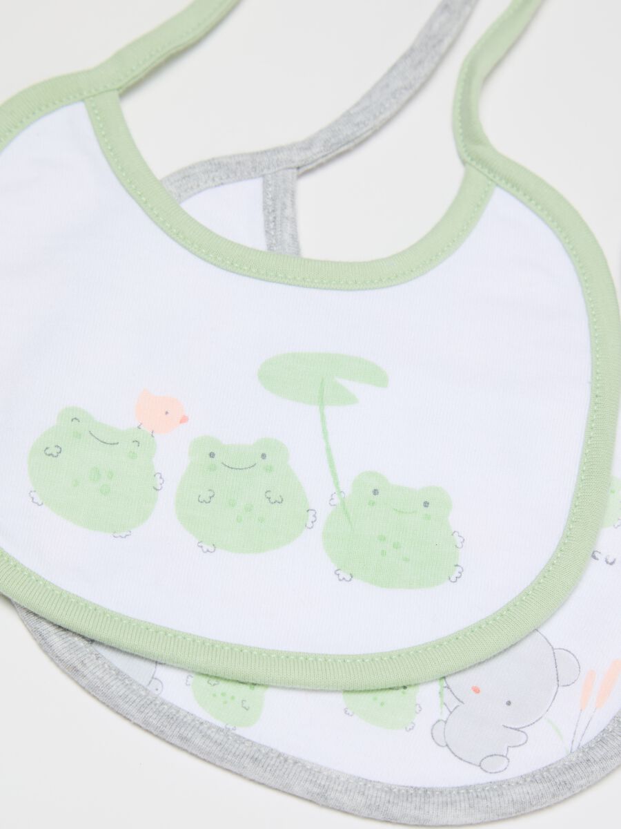 Two-pack bibs with ties and print_1