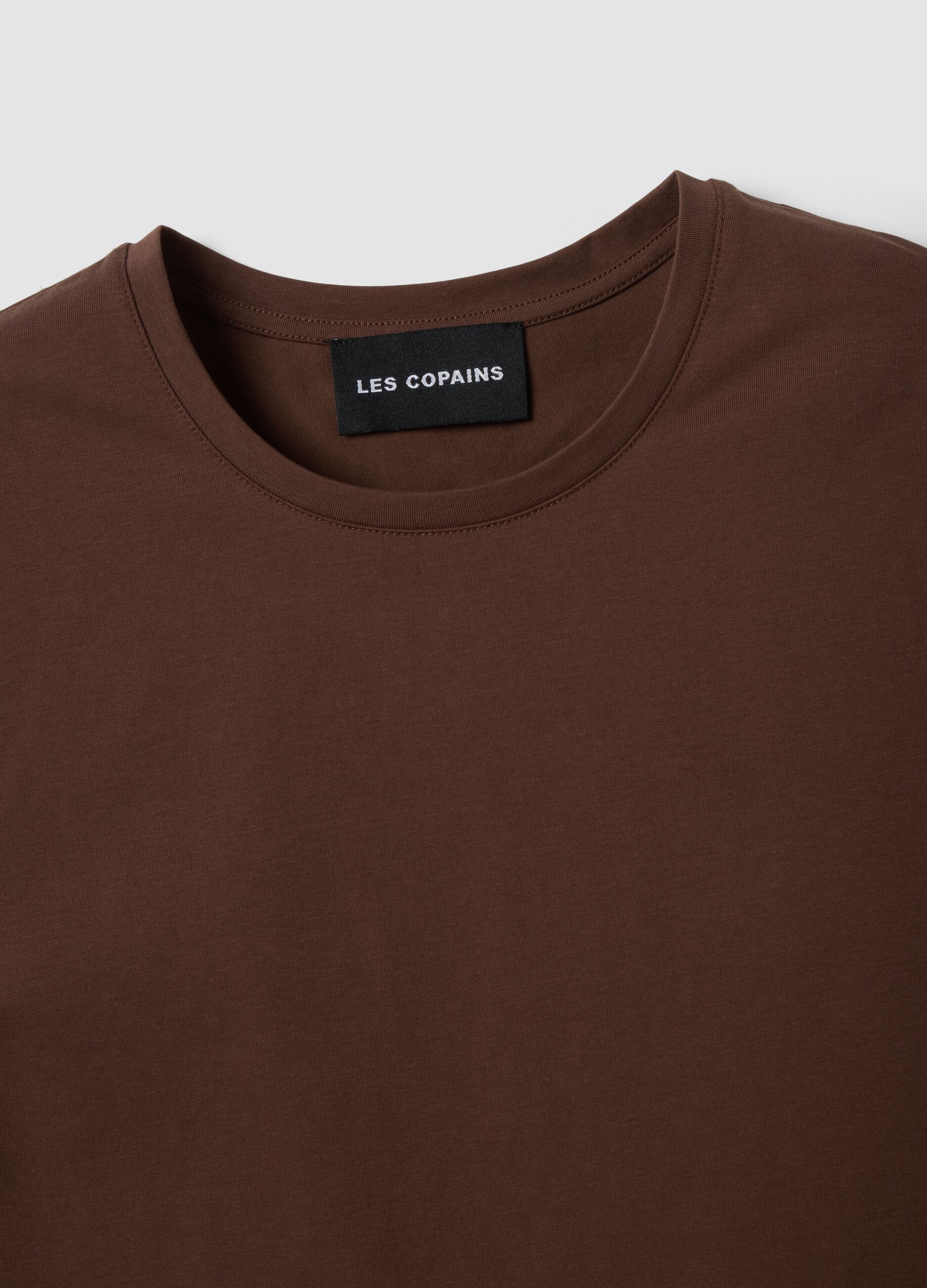 Brown cotton-blend tank top