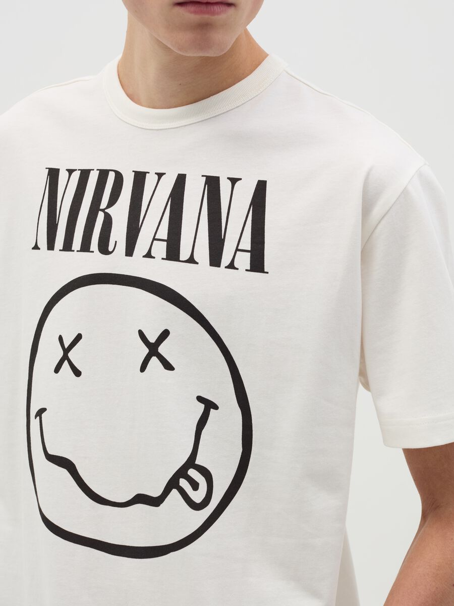 Cotton T-shirt with Nirvana print_3