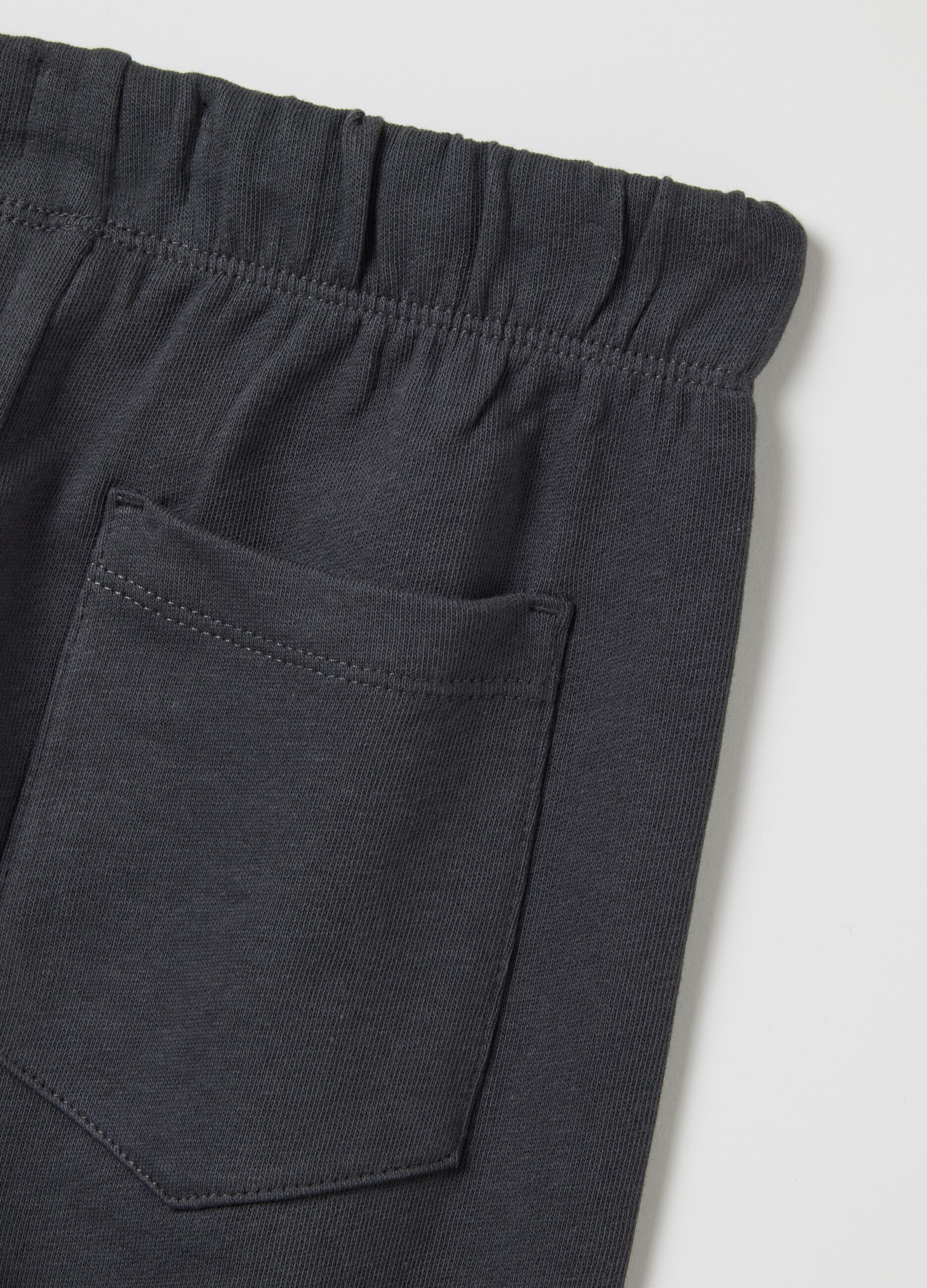 Pantaloni jogger grigi in tessuto felpato