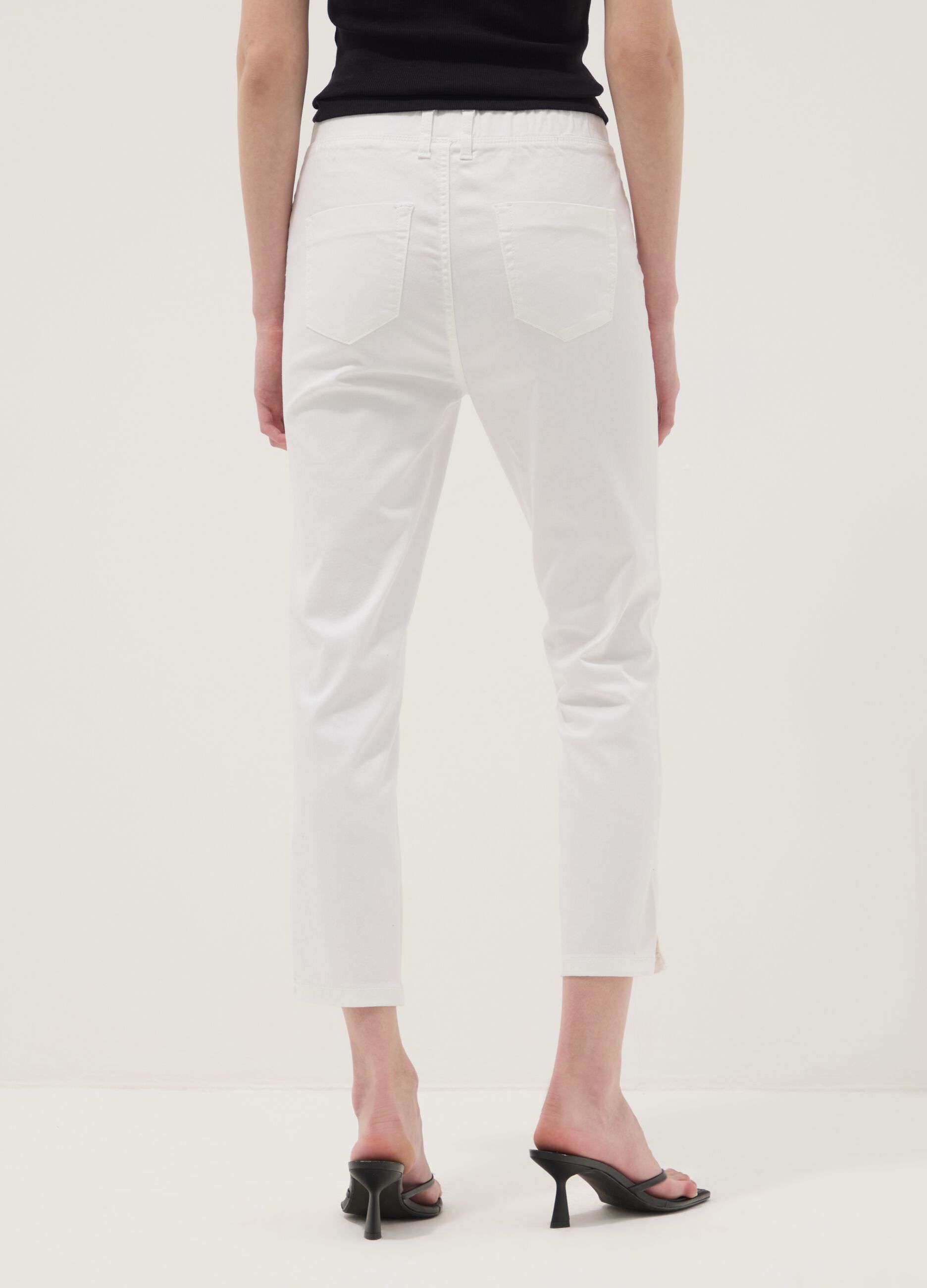Jeans in misto cotone denim elasticizzato bianchi skinny fit
