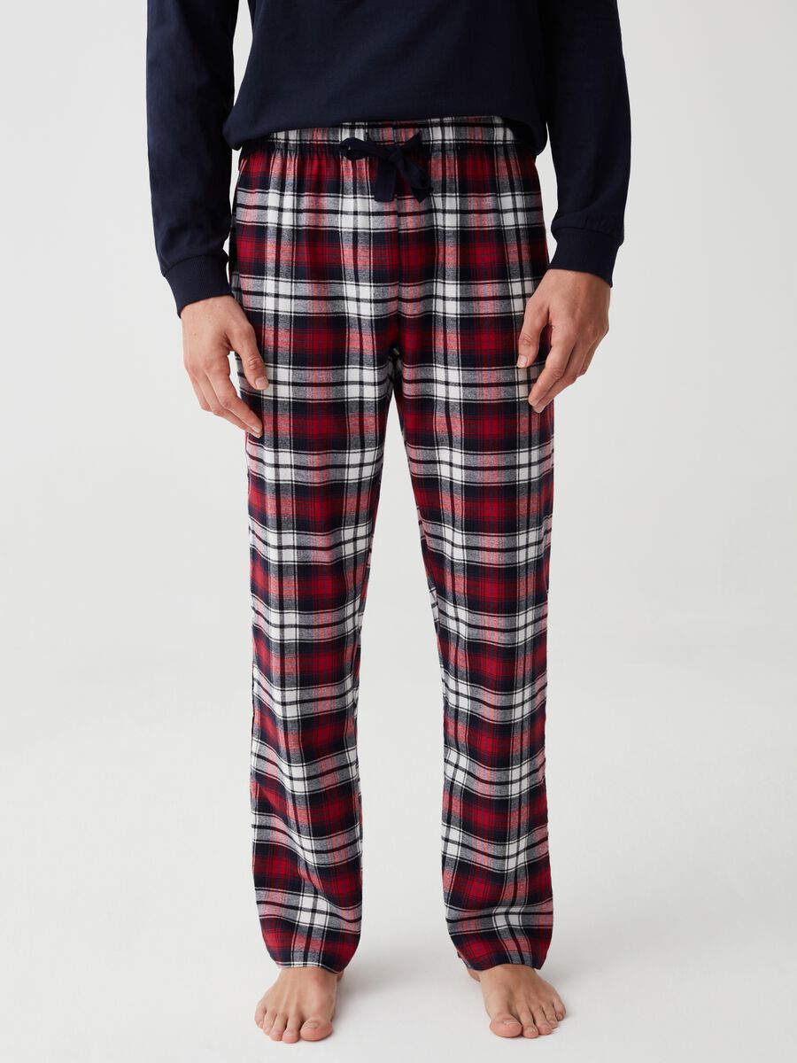 Pigiama lungo con patch tartan_3