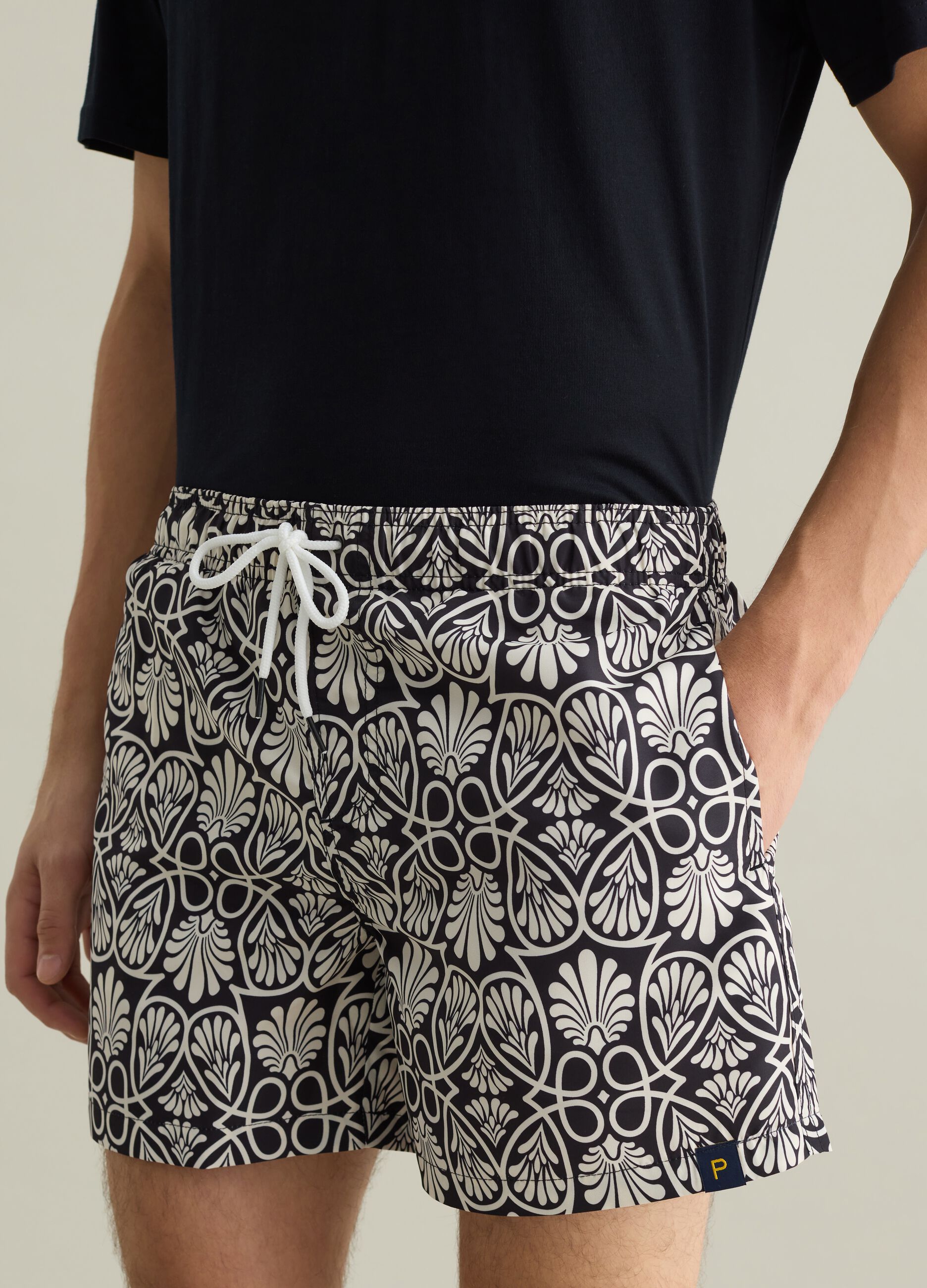 Boxer da uomo in tessuto multicolor con fantasia floreale regular fit
