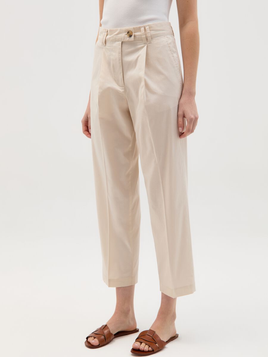 Crop cigarette trousers with darts_1