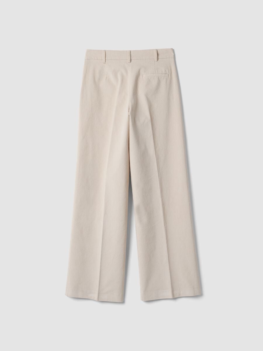Pantaloni The Iconic Pants beige in cotone elasticizzato a coste straight fit_6
