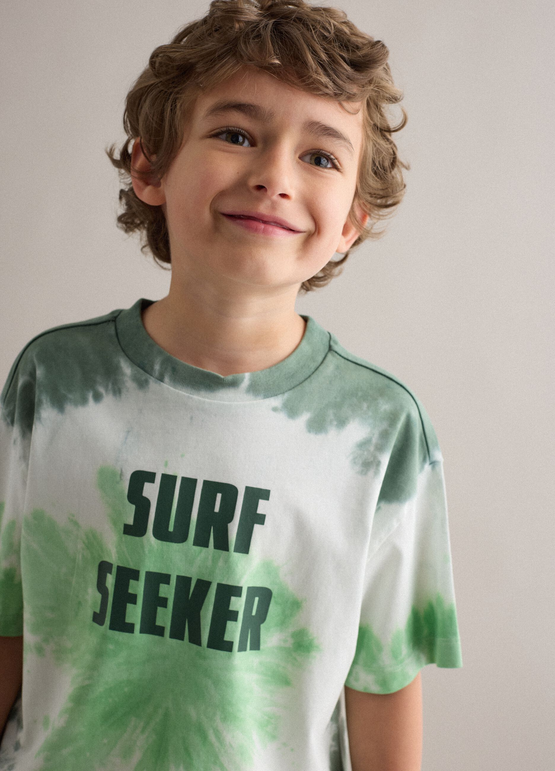 Multicolour pure cotton oversized fit kids' T-shirt