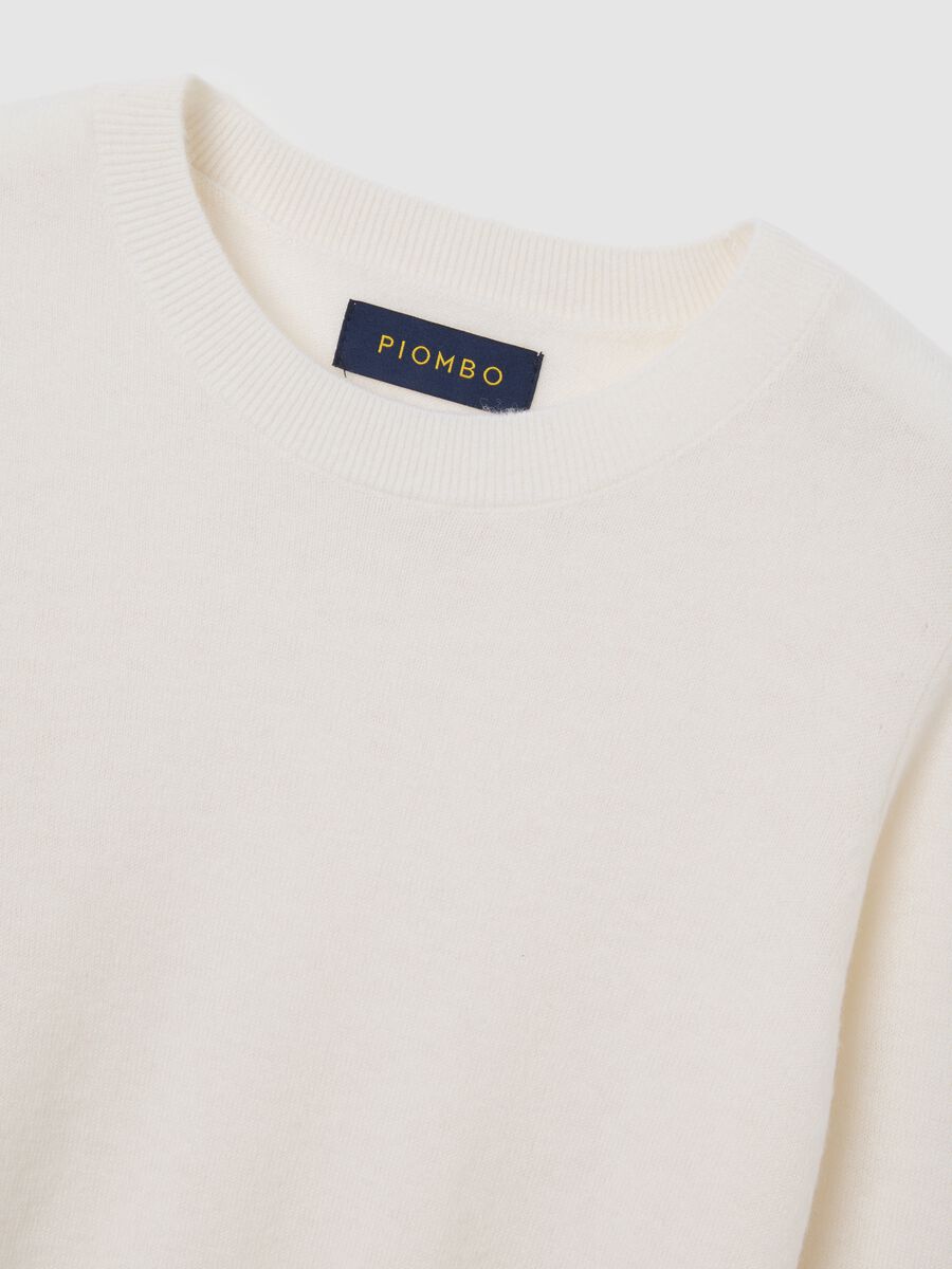 White pure wool regular fit jumper_5