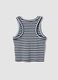 Canotta fitted in cotone elasticizzato a righe multicolor da ragazza_4