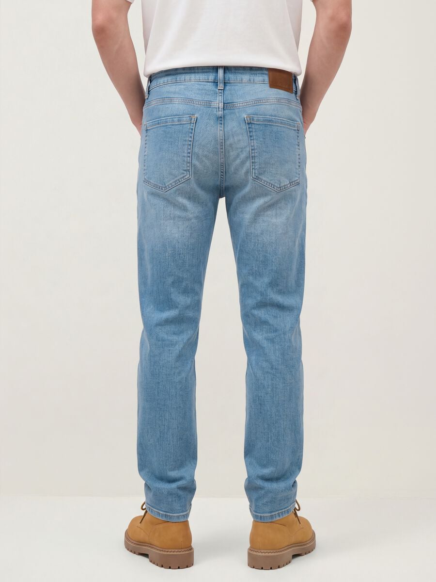 Light blue stretch cotton denim jeans, regular fit_2