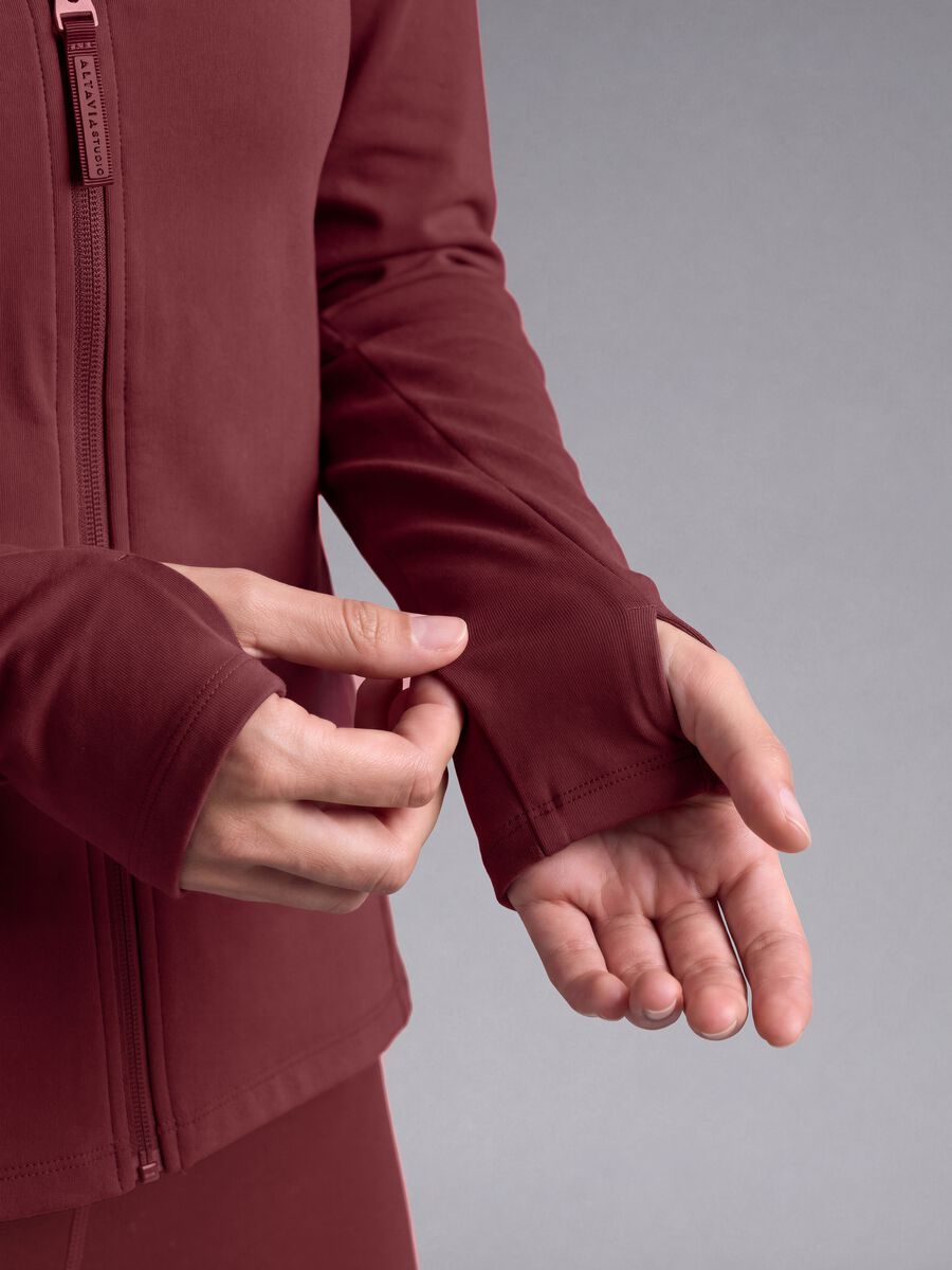 Full-zip rossa fitted in tessuto elasticizzato ALTAVIA STUDIO_3