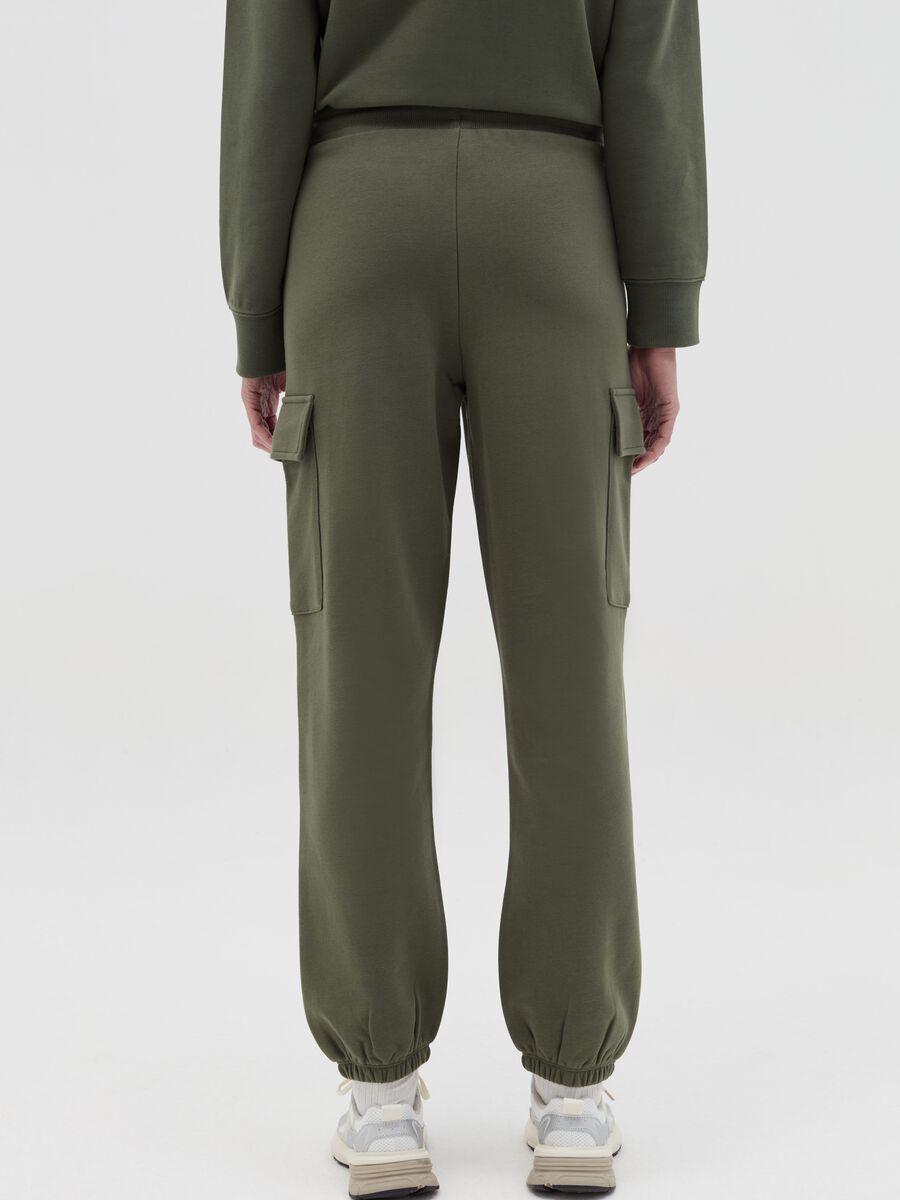 Cargo joggers in fleece with drawstring_3