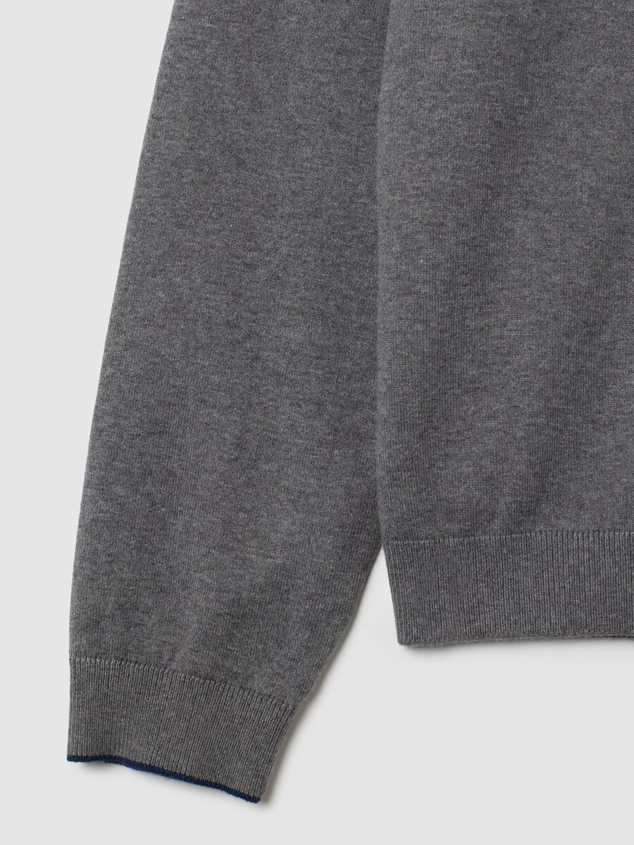 Grey cotton blend jumper regular fit_1