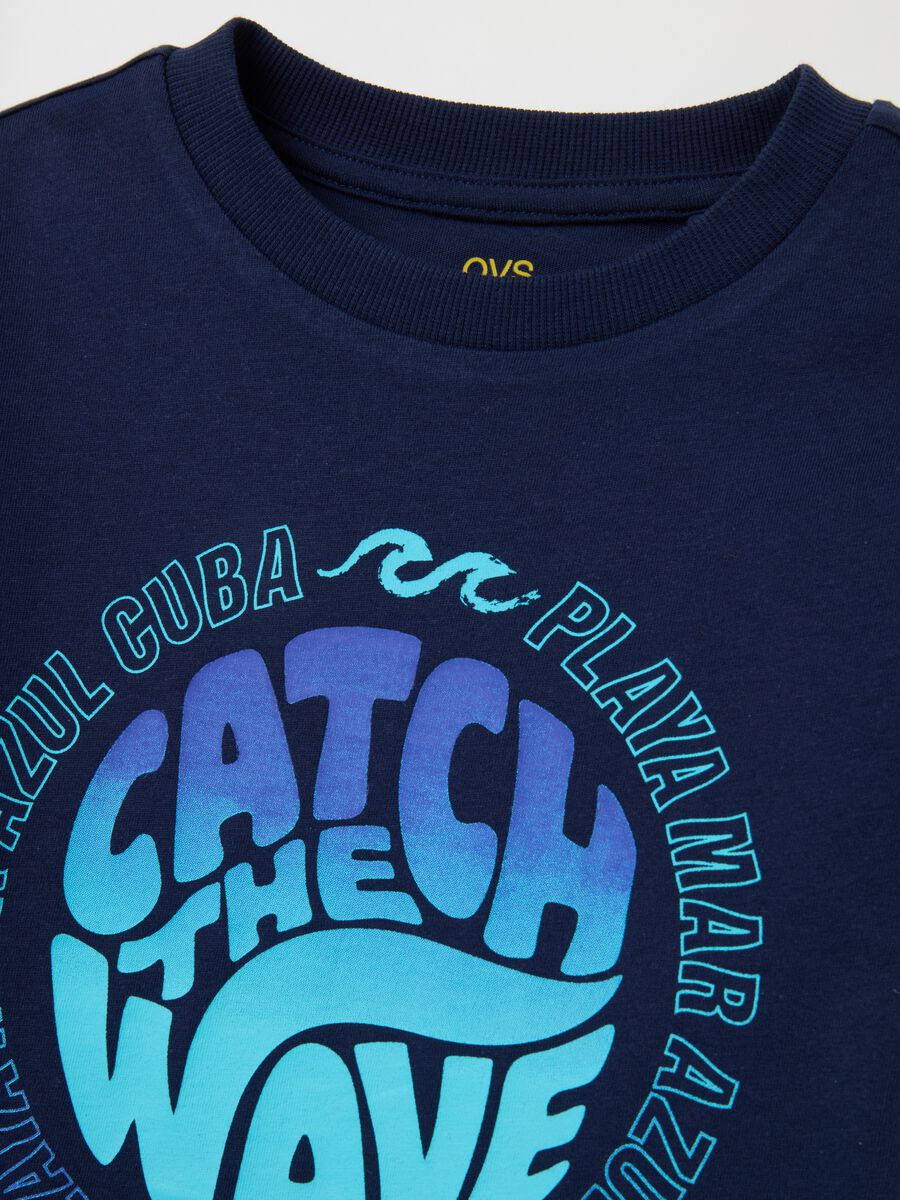 Kids' blue pure cotton regular fit T-shirt_2
