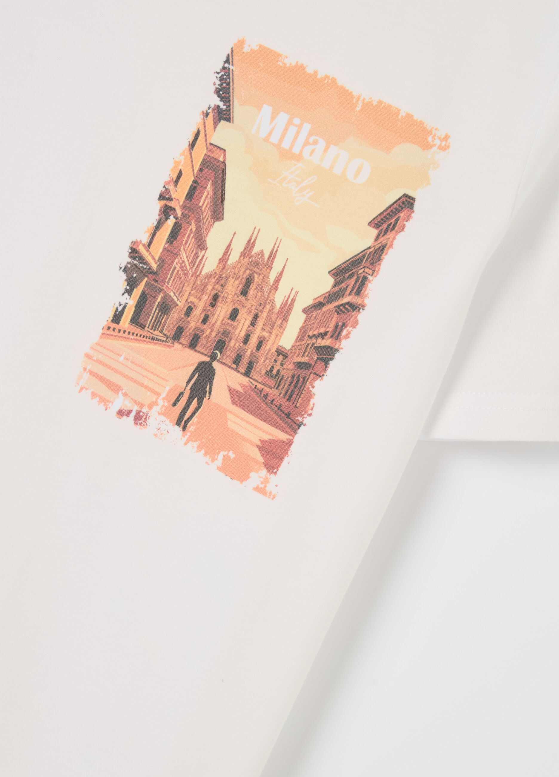 T-shirt in cotone con stampa "Milano Italy"
