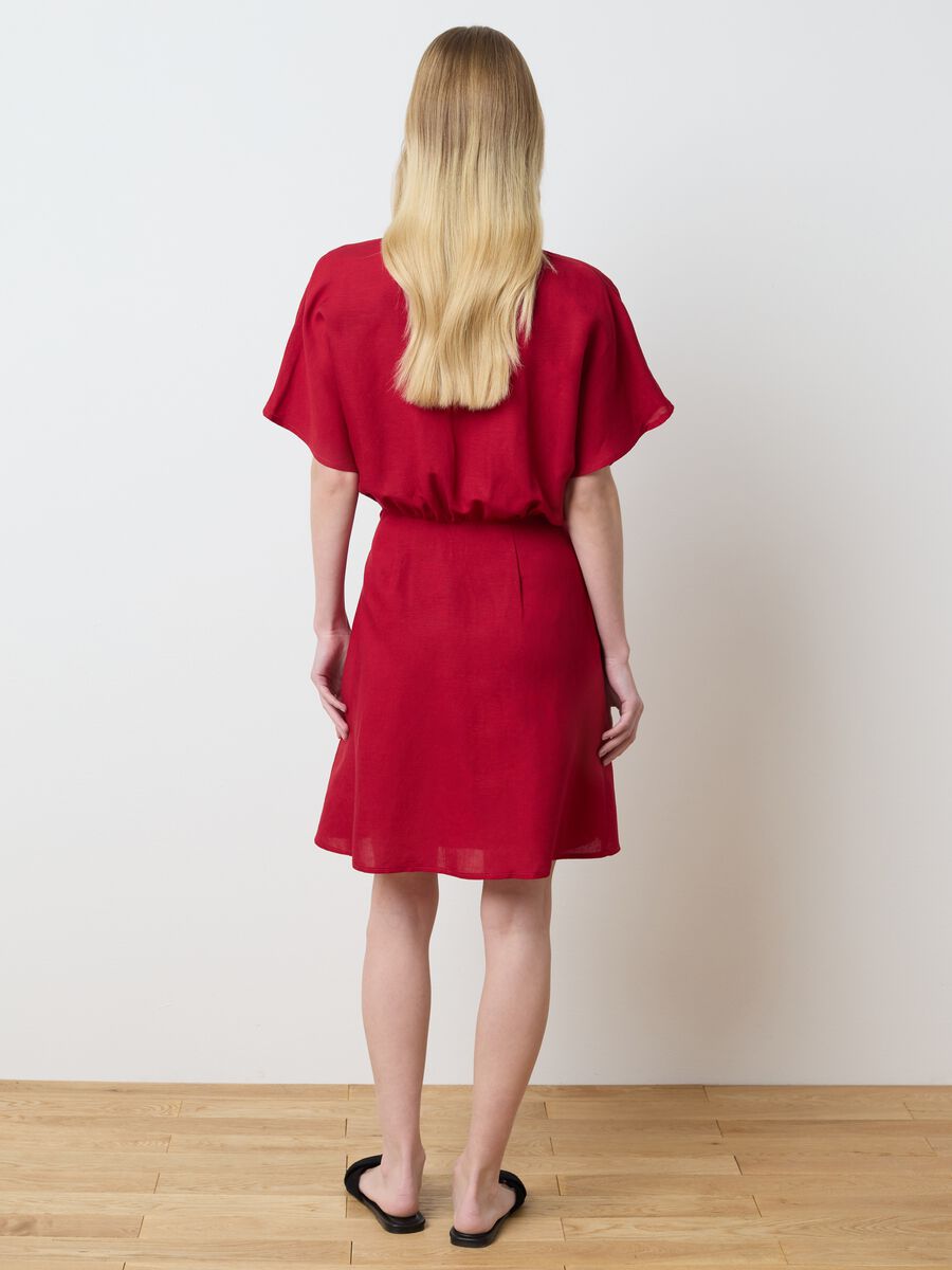 Short red wraparound dress_2