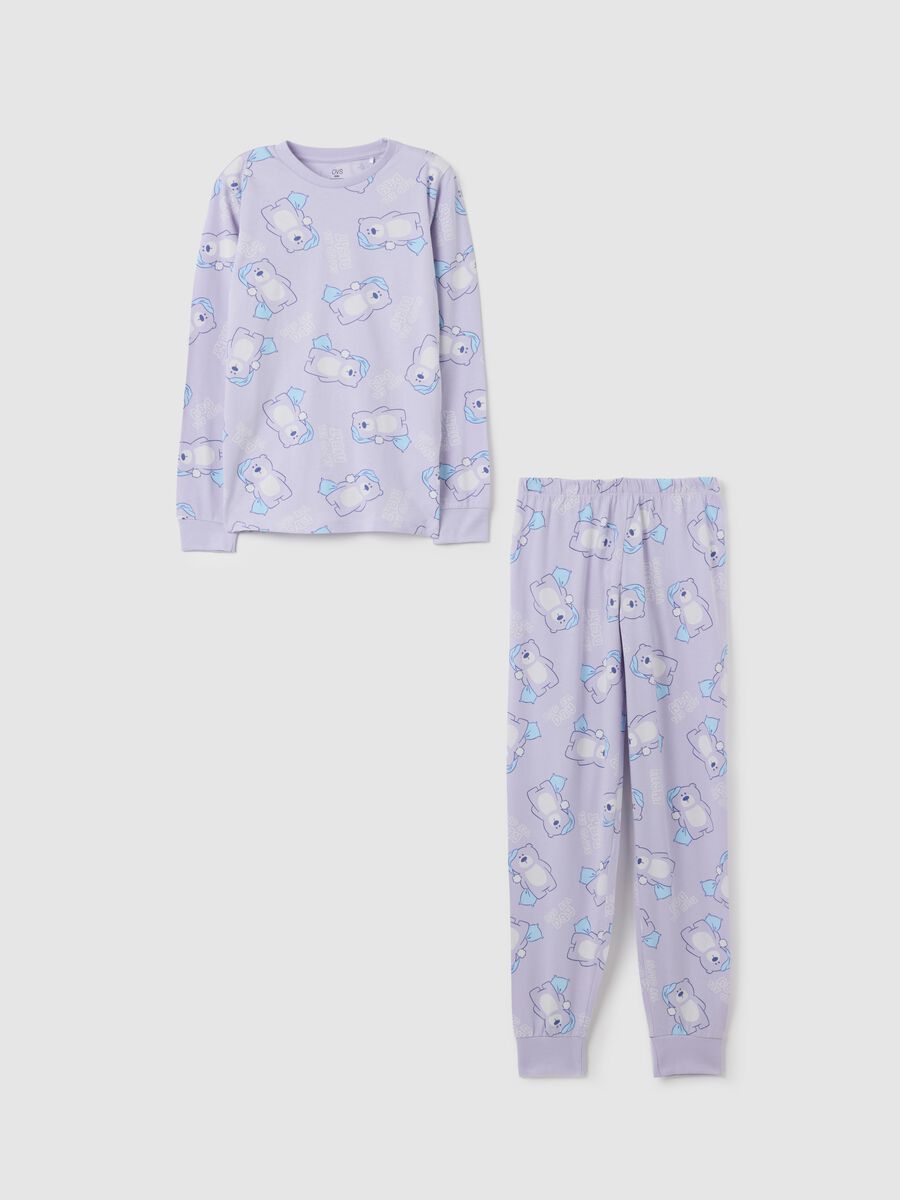 Girls' purple cotton pyjamas with a regular fit_0