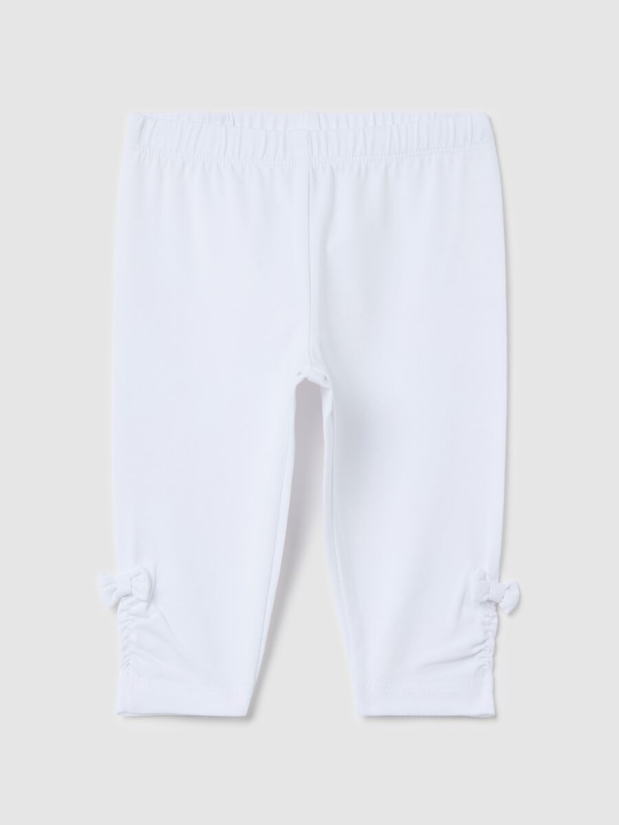 Leggings in stretch cotton with bows_0