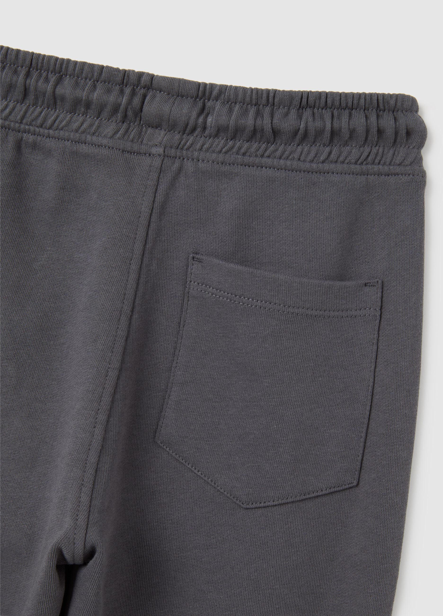 Children's grey jogger trousers in pure cotton