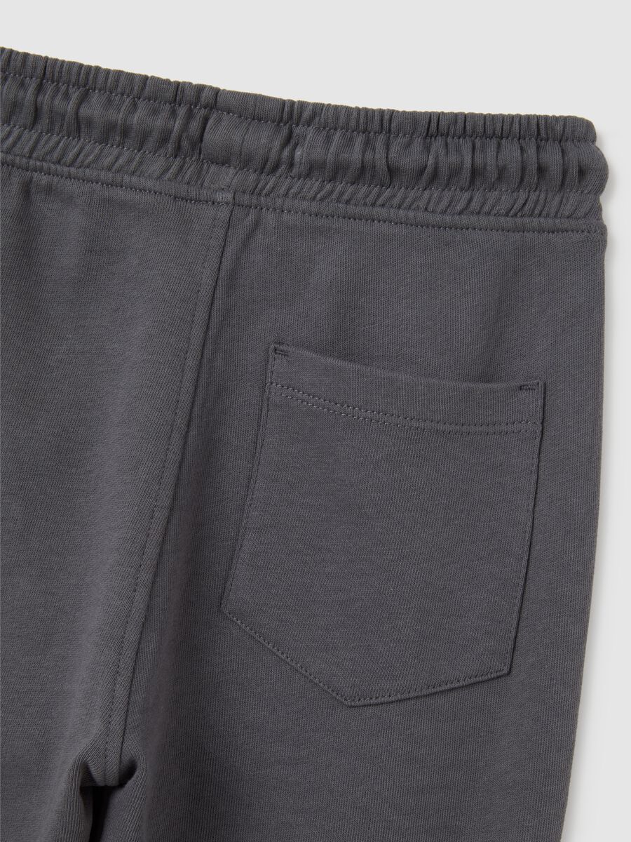 Children's grey jogger trousers in pure cotton_3