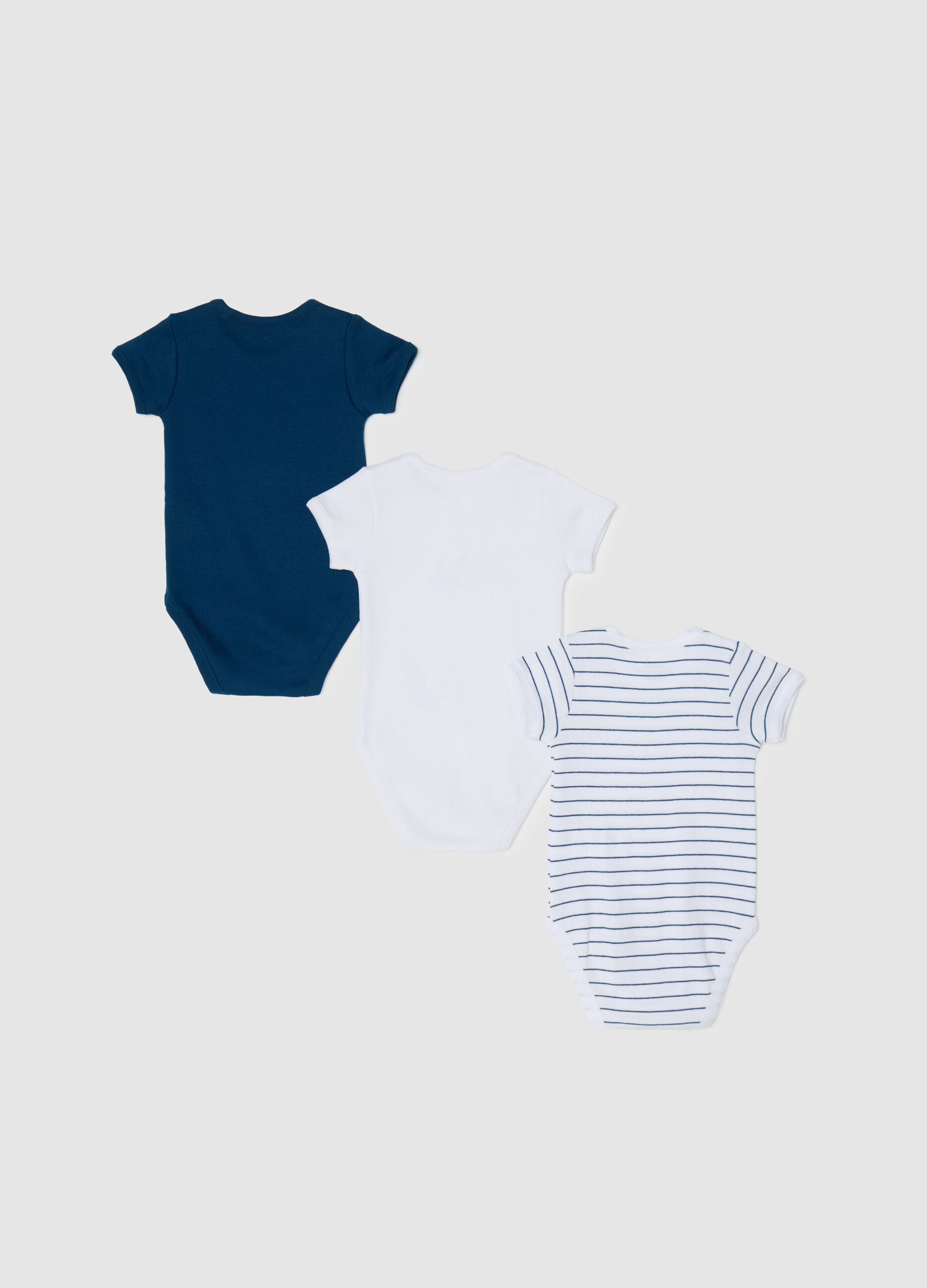 Tripack body maniche corte in cotone bio con stampa