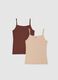 Beige Cotton Stretch Tank Top Twin Pack_4