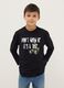 Black pure cotton regular fit t-shirt with print for boys_0