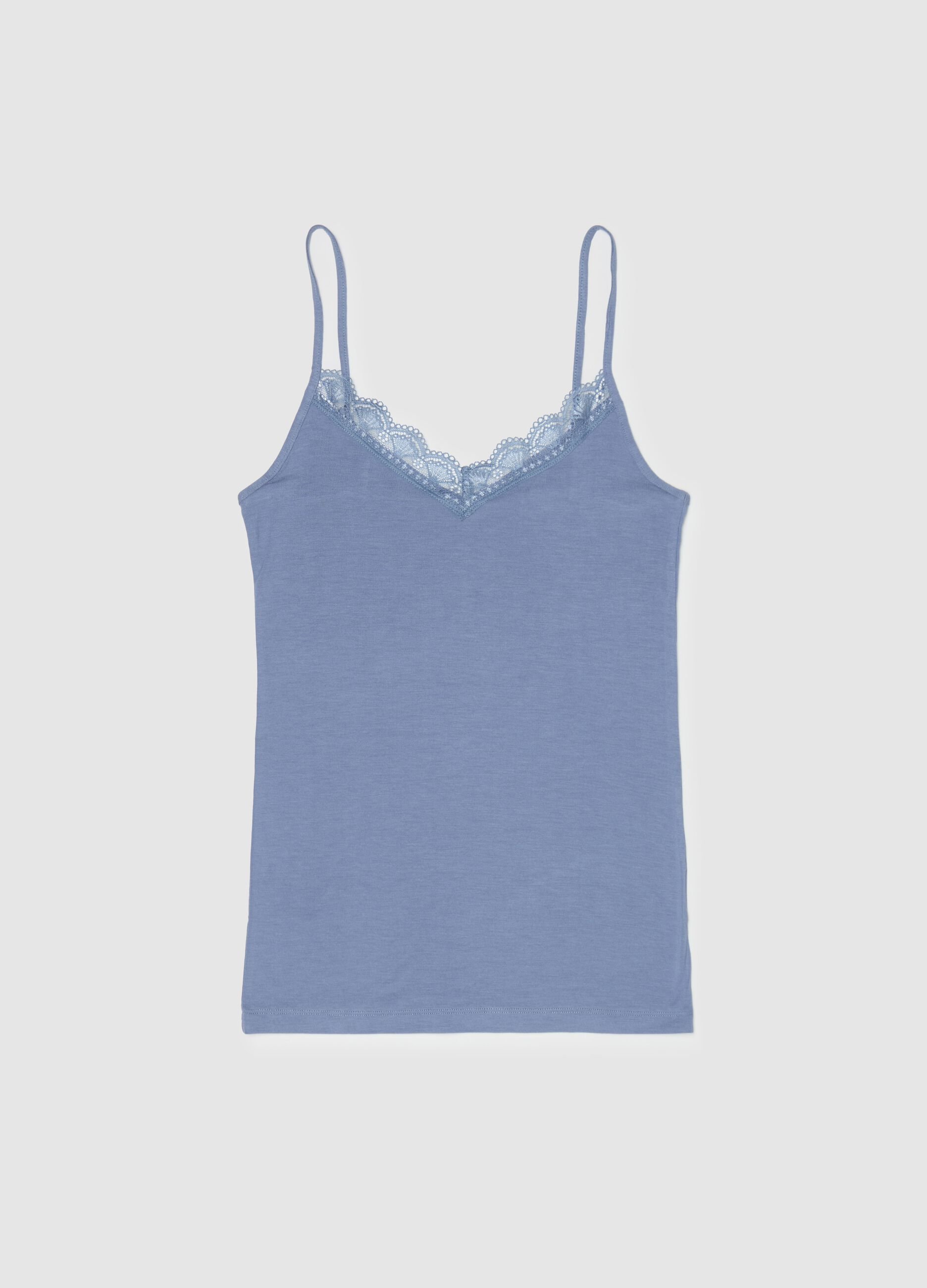 Vest with V neck and lace