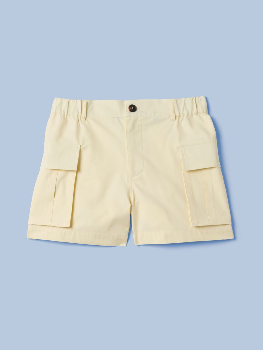Shorts cargo ALTAVIA SAILING gialli in puro cotone con vita elasticizzata_4