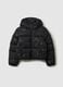 Black padded hooded jacket for girls_3