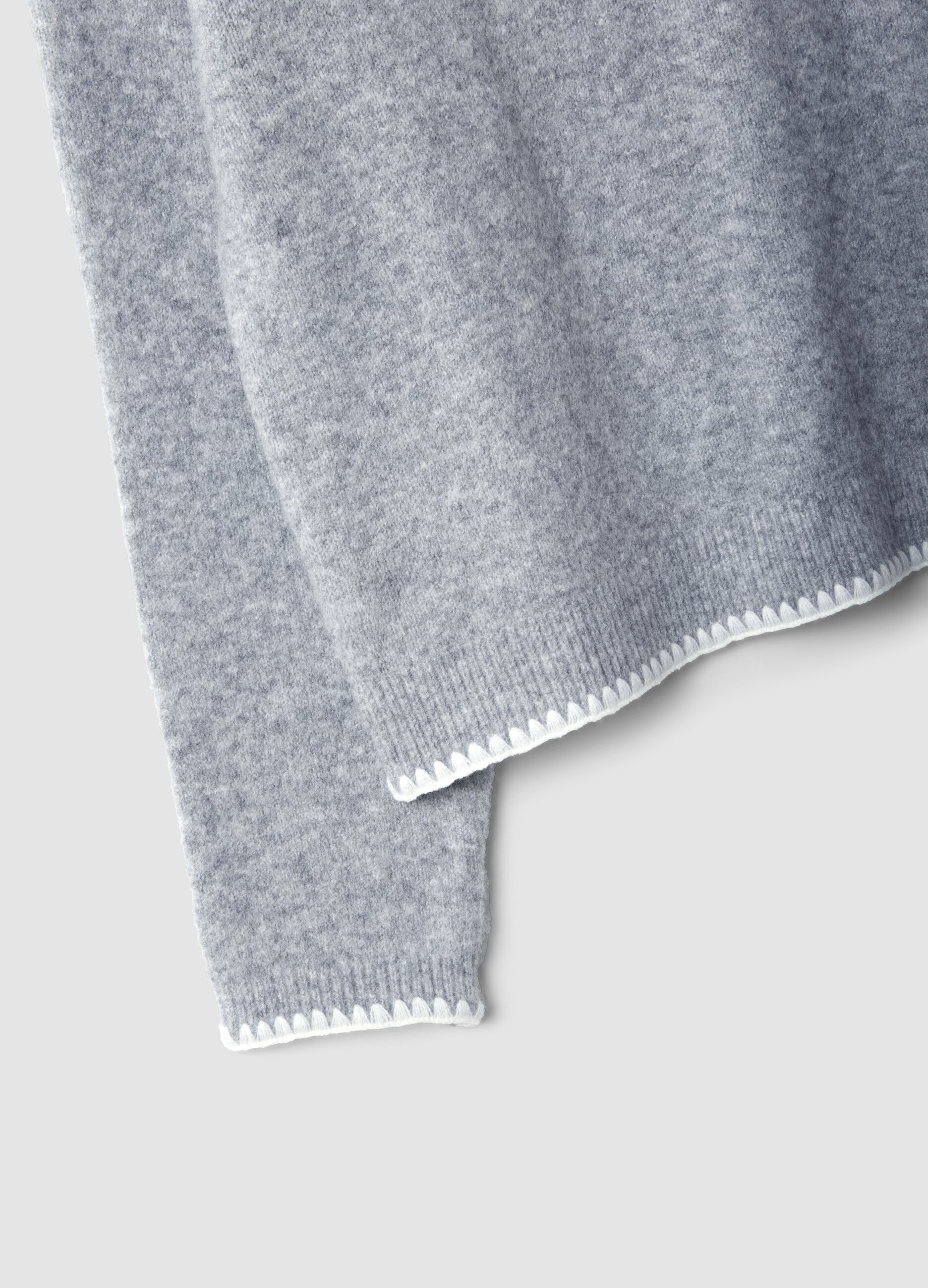 Grey stretch wool oversized jumper
