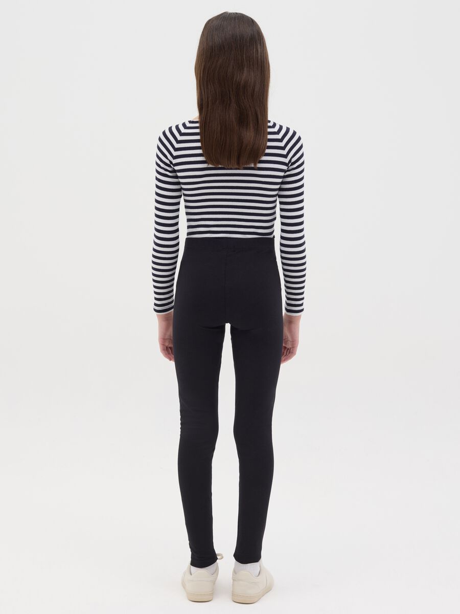 Leggings in cotone stretch con stampa _3