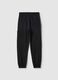 Black pure cotton over fit joggers for boys_1