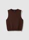 Brown Sleeveless Viscose Blend Tank Top - Regular Fit_4
