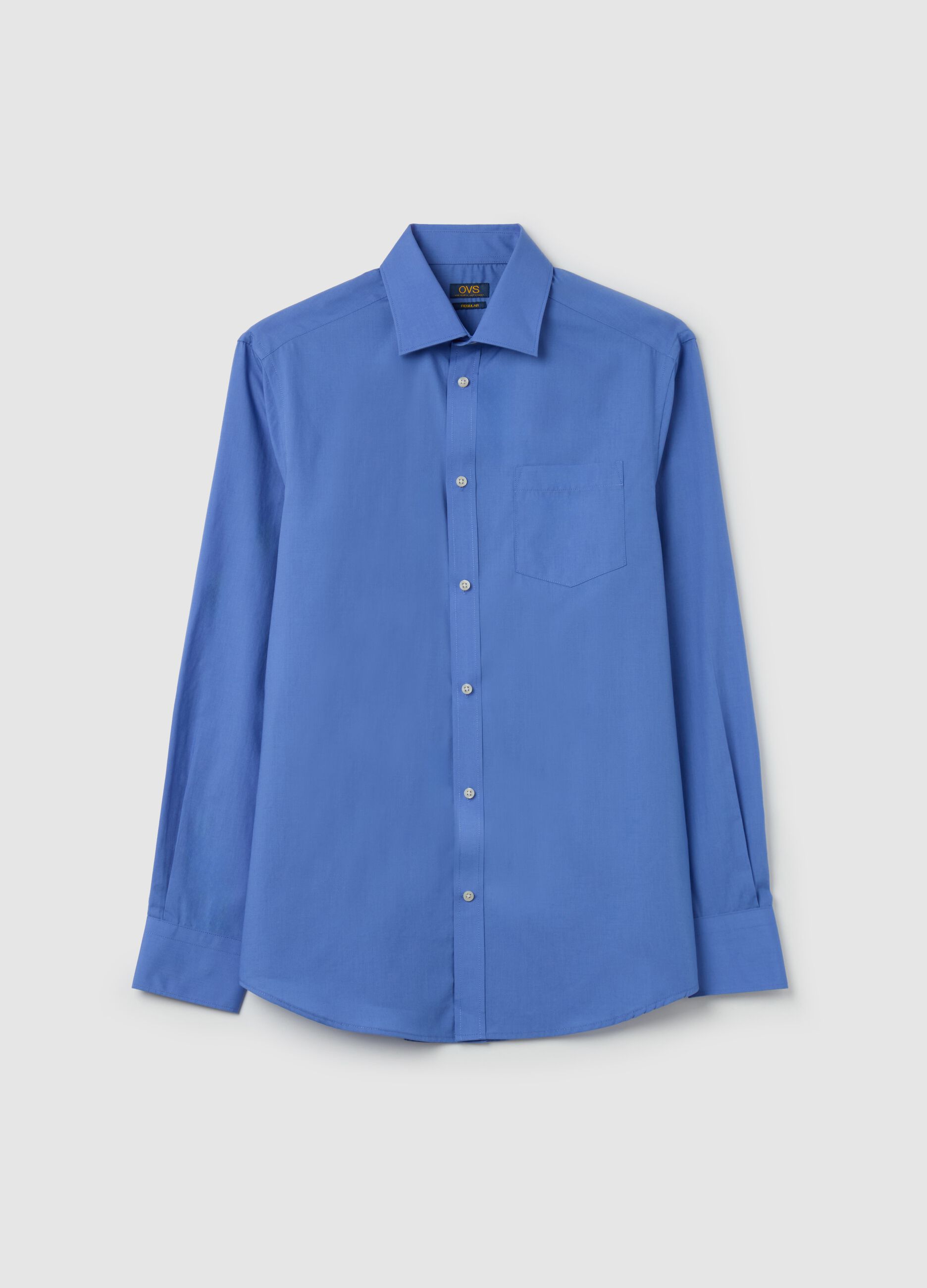 Regular-fit easy-iron shirt with pocket