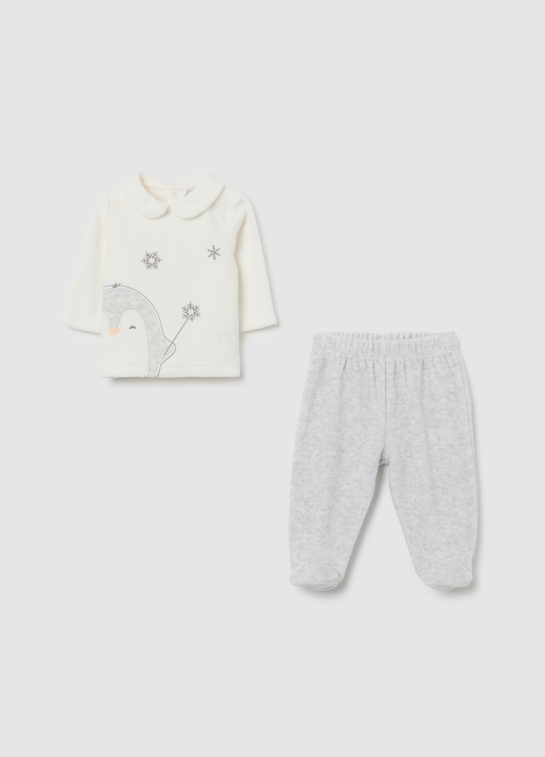 Unisex Baby Set in White Cotton Mix