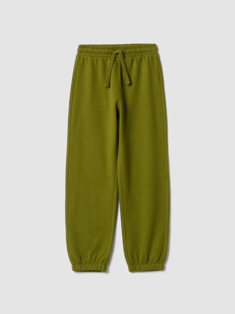 Green jogger trousers in 100% organic cotton_0
