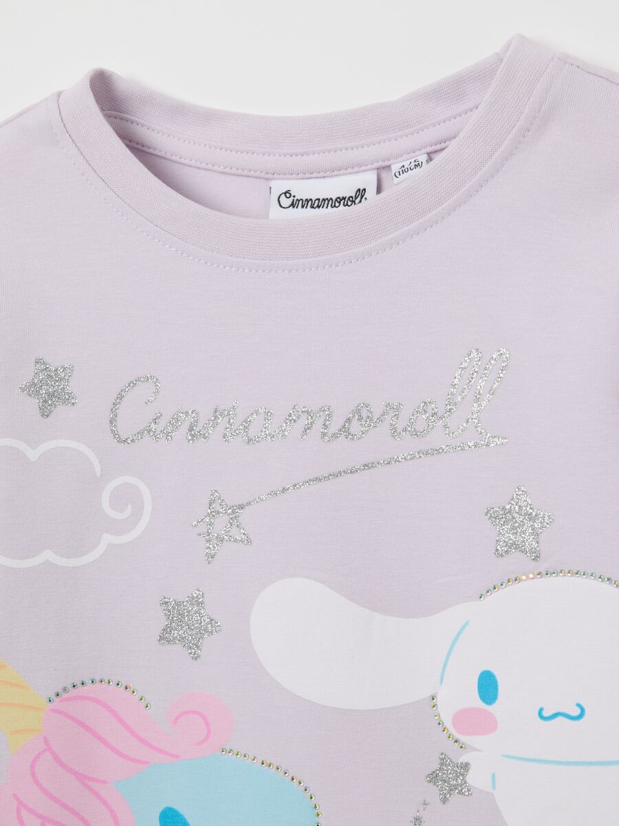T-shirt rosa a maniche lunghe in cotone elasticizzato_2