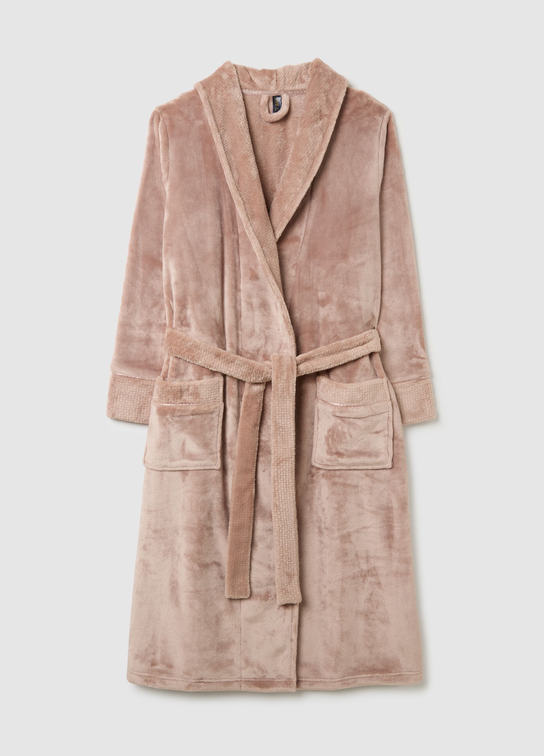 Pink robe with belt and pockets