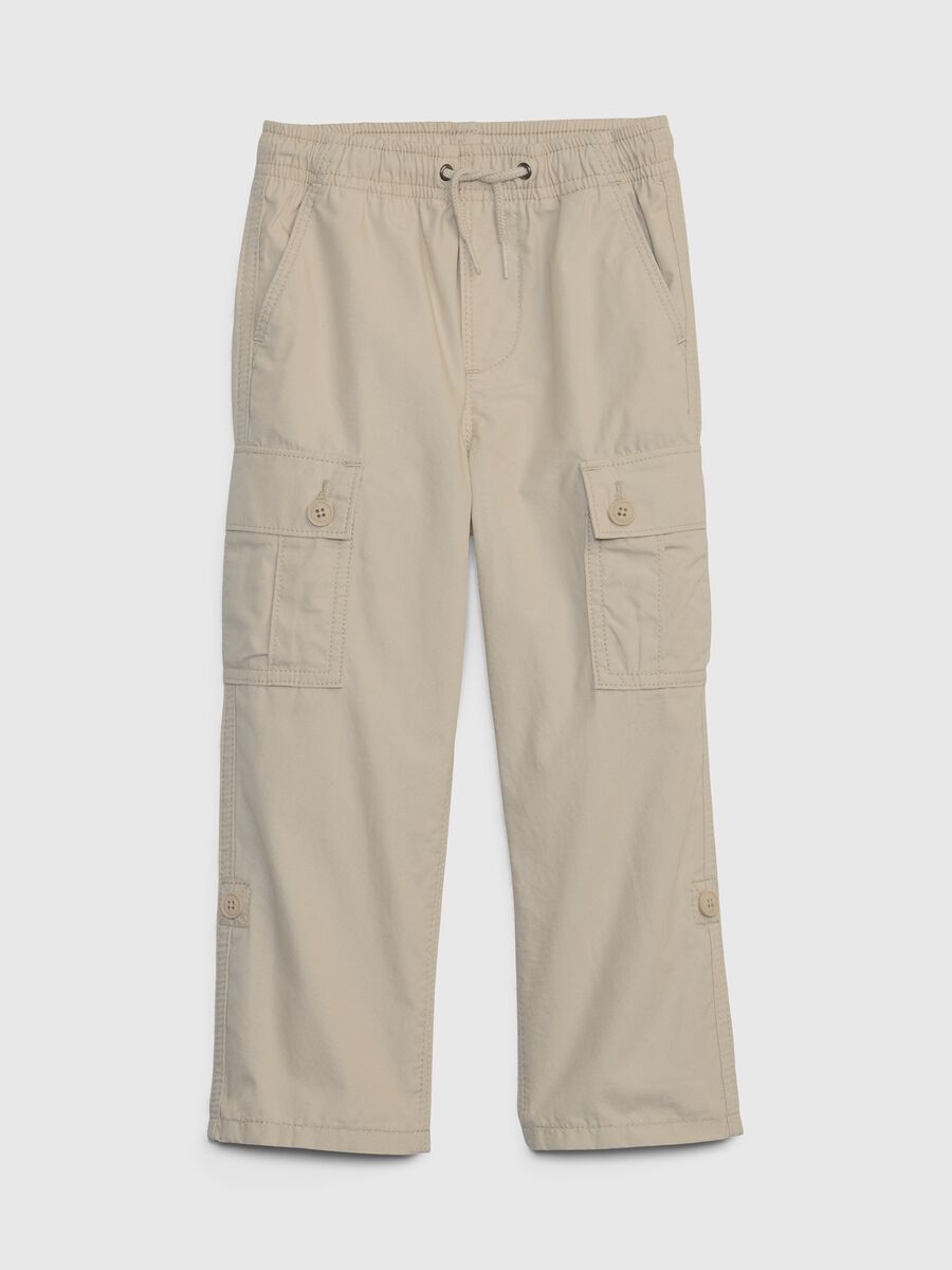 Cargo joggers in cotton with drawstring_0