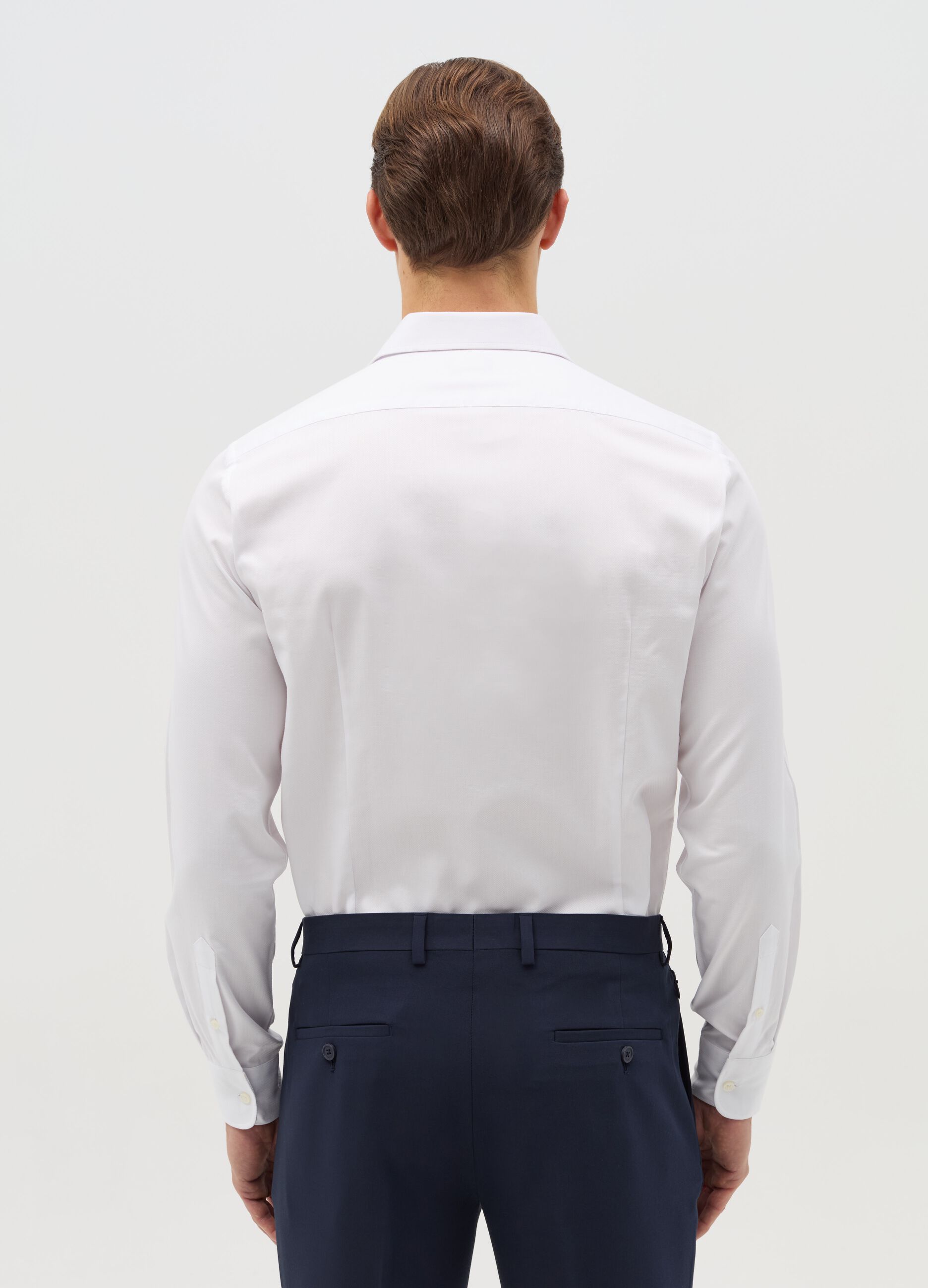 Camicia slim fit easy iron bianco