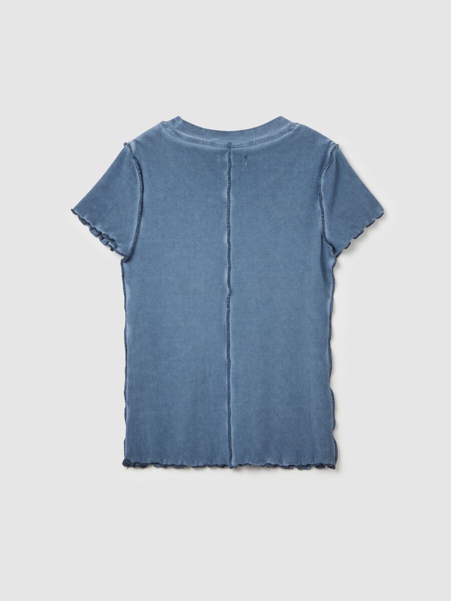 Ribbed T-shirt with acid-wash effect_4