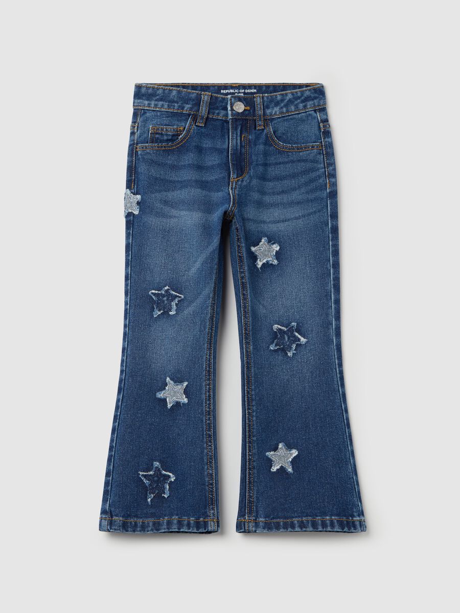 Flare-fit jeans with stars_0