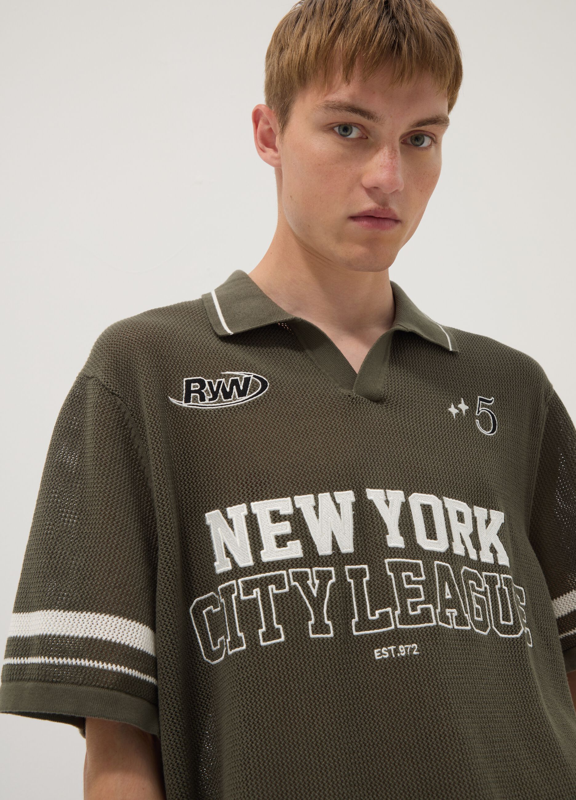 Green pure cotton polo shirt
