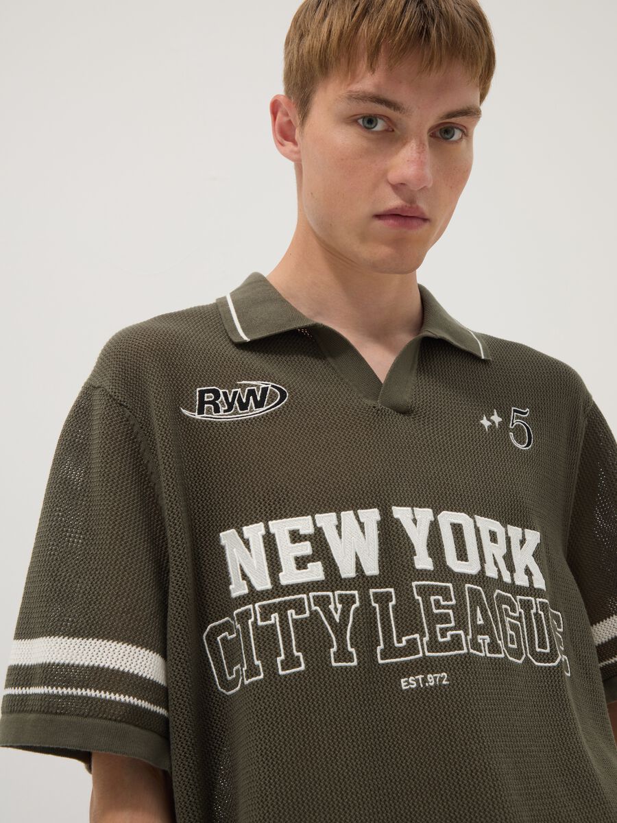 Green pure cotton polo shirt_2