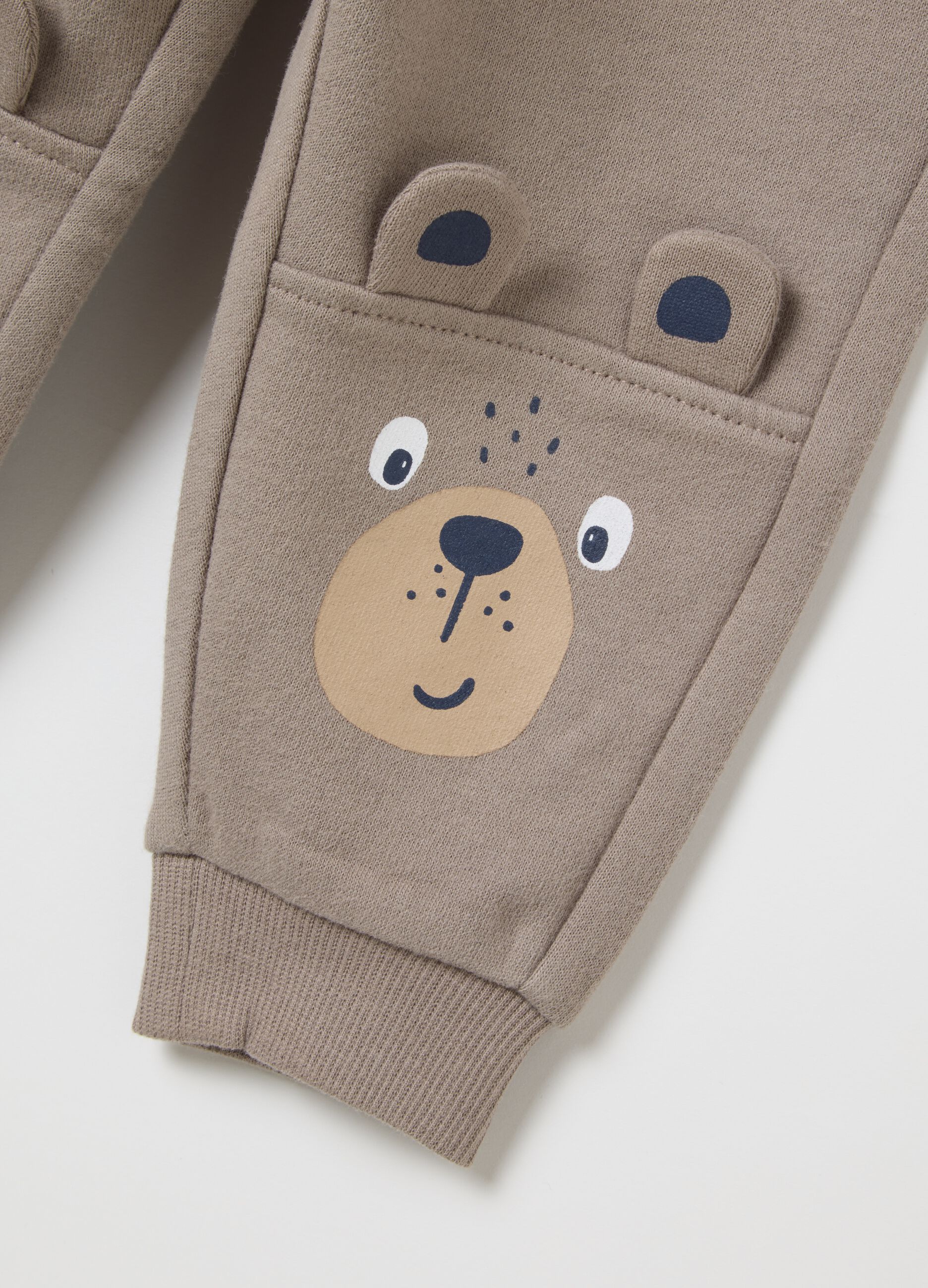 Pantaloni da neonato in puro cotone grigio regular fit
